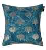 Blue Velvet Floral 16X16 Inches Cushion Covers (Pack of 2)