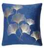 Blue Velvet Floral 16X16 Inches Cushion Covers (Pack of 2)