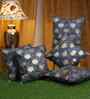 Blue Velvet Floral 16X16 Inches Cushion Covers (5Pcs)