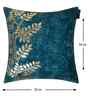 Blue Velvet Floral 16X16 Inches Cushion Covers (5Pcs)