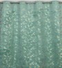 Blue Velvet Floral 5 Foot Ring Top Window Curtains Set Of 2