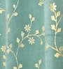 Blue Velvet Floral 7 Foot Ring Top Door Curtains Set Of 2
