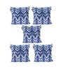Blue Velvet Foil Printed 40x40 inches Cushion Covers Set of 5