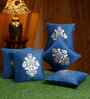 Blue Velvet Abstract 16X16 Inches Cushion Covers (5Pcs)