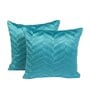 Blue Velvet Geometric 16x16 inches Cushion Covers (Pack of 2)