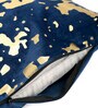Blue Abstract Velvet 16 x 16 Inches Cushion Covers (Set of 2)