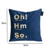 Blue Quoted Velvet 16 x 16 Inches Cushion Covers (Set of 5)