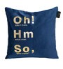 Blue Quoted Velvet 16 x 16 Inches Cushion Covers (Set of 5)
