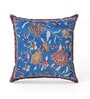Blue Velvet Printed 16x16 inches Square Cushion Cover (1Pc)