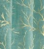 Blue Velvet Tree Branch  5 Foot Ring Top Window Curtains Set Of 2