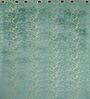 Blue Velvet Tree Branch  5 Foot Ring Top Window Curtains Set Of 2