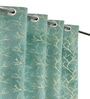 Blue Velvet Tree Branch  7 Foot Ring Top Door Curtain