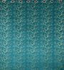 Blue Velvet Tree Branch  7 Foot Ring Top Door Curtains Set Of 2