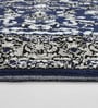 Blue Vintage Polyester 5 x 7 Feet Machine Made Carpet