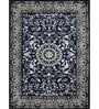 Blue Vintage Polyester 5 x 7 Feet Machine Made Carpet