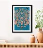 Flower With Bird Blue Vinyl Painting