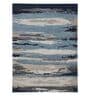Blue Abstract Viscose 5 ft x 8 ft Hand Tufted Carpet