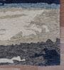 Blue Abstract Viscose 5 ft x 8 ft Hand Tufted Carpet