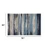 Blue Abstract Viscose 5 ft x 8 ft Hand Tufted Carpet