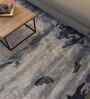Blue Viscose Abstract 5 Ft X 8 Ft Hand Tufted Carpet
