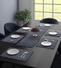 Ori (18x13) Blue Polyester (Set of 7) Table Linen Set