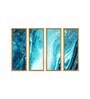 Waves Multicolour Canvas Framed Abstract Art Panel Set of 4