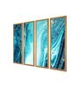 Waves Multicolour Canvas Framed Abstract Art Panel Set of 4