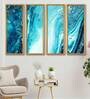 Waves Multicolour Canvas Framed Abstract Art Panel Set of 4