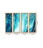 Waves Multicolour Canvas Framed Abstract Art Panel Set of 4