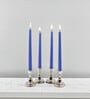 Blue Wax Taper Candles Set Of 4