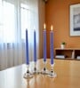 Blue Wax Taper Candles Set Of 4