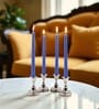 Blue Wax Taper Candles Set Of 4
