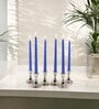 Blue Wax Taper Candles Set Of 6