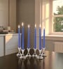 Blue Wax Taper Candles Set Of 6
