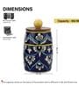 Blue White Floral Dholak Ceramic Jars Set of Two