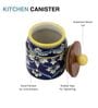Blue White Floral Small Ceramic Jars Set of Two