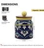 Blue White Floral Small Ceramic Jars Set of Two