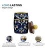 Blue White Floral Small Dholak Ceramic Jars Set of Two