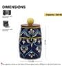 Blue White Floral Small Dholak Ceramic Jars Set of Two