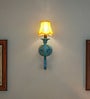 Garlen Blue Wood and Steel Wall Sconces
