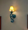 Garlen Blue Wood and Steel Wall Sconces