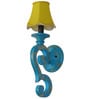 Garlen Blue Wood and Steel Wall Sconces