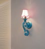 Troyes Blue Wood and Steel Wall Sconces