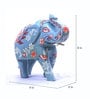 Blue Wood Elephant Animal Figurine