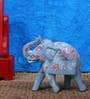 Blue Wood Elephant Animal Figurine