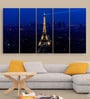 Blue Wood Multiple Frames Beautiful Eiffel Tower Art Panels