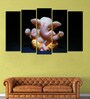 Blue Wood Multiple Frames Beautiful Lord Ganesha Art Panels