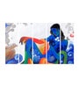 Blue Wood Multiple Frames Beautiful Lord Krishna Art Panels