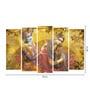 Flow Yellow Wood Framed Spiritual Art Panel Set of 5
