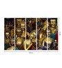 Artist Brown Wood Framed Spiritual Art Panel Set of 5
